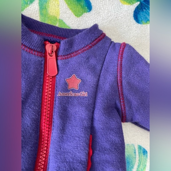 American Girl Doll Purple Zip Up Sweater Retired - Picture 5 of 6